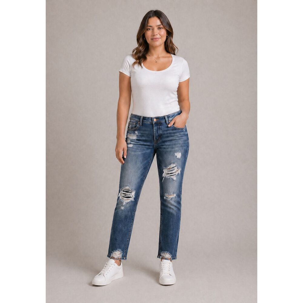American Eagle Tomgirl Destroyed Button Fly Jeans 4